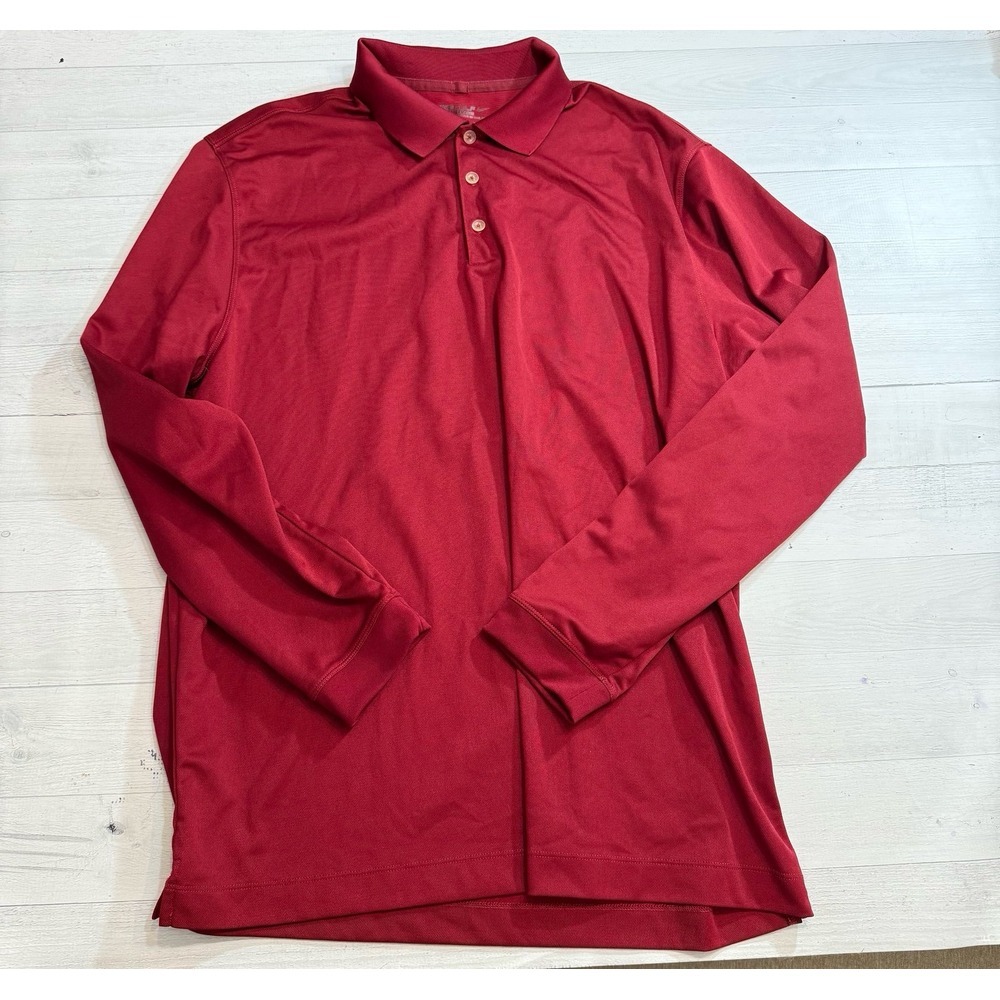 Nike golf men's red long sleeve polo golf shirt XL